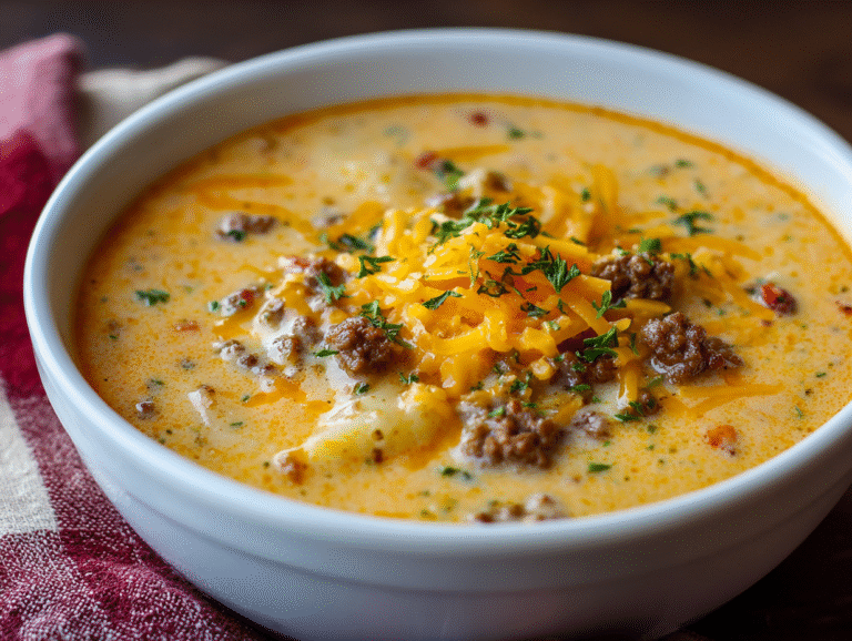 cheesy hamburger potato soup