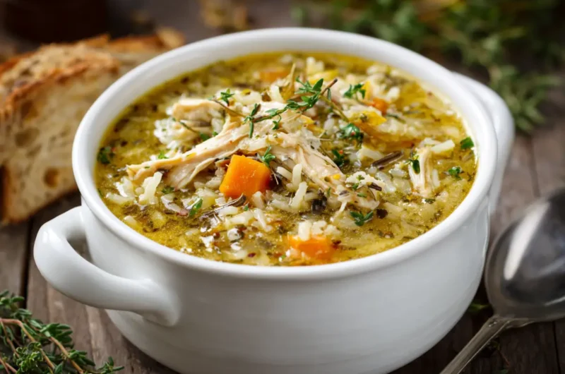 Quick Chicken and Wild Rice Soup Recipe in One Pot