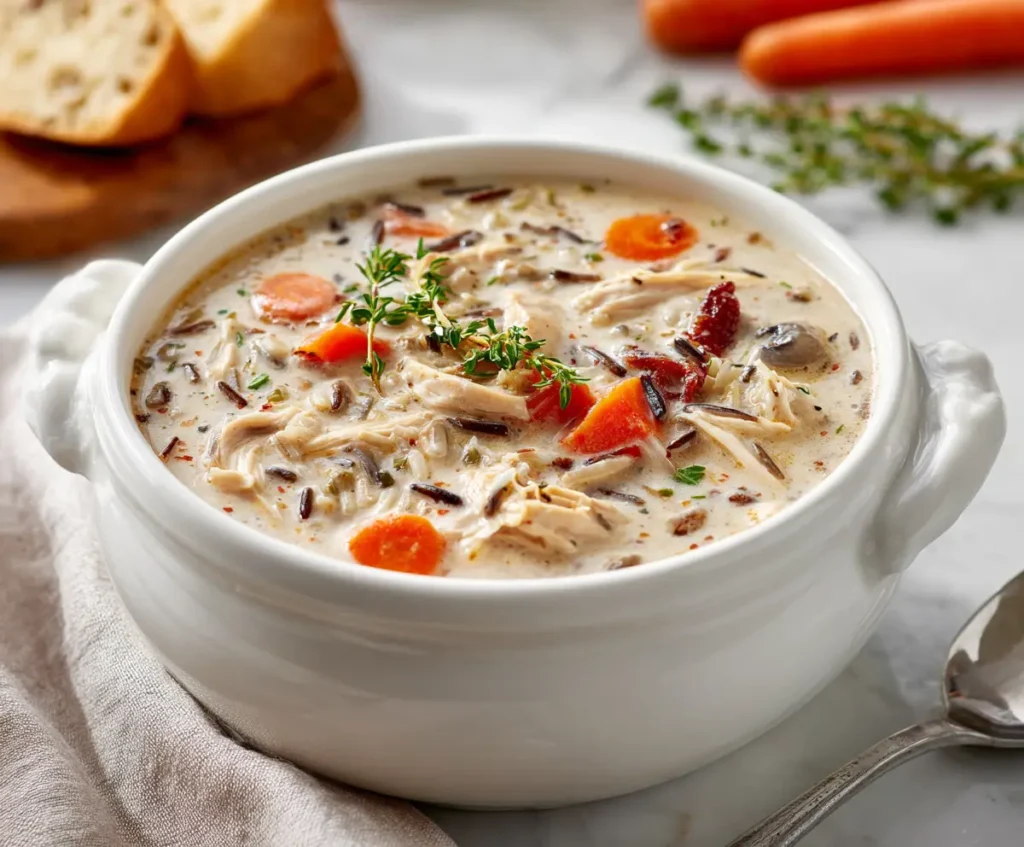 Quick Chicken and Wild Rice Soup Recipe in One Pot