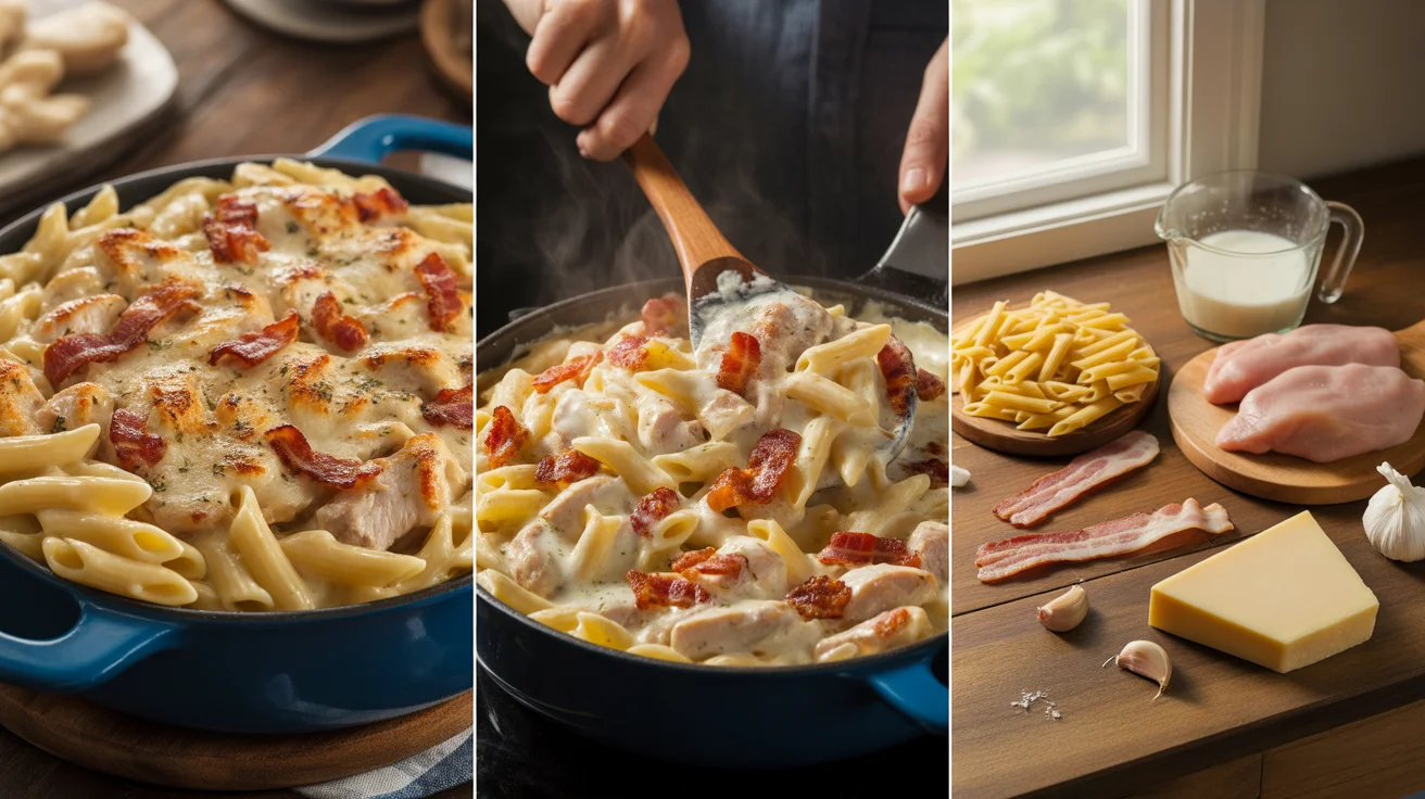 Chicken Bacon Alfredo Casserole