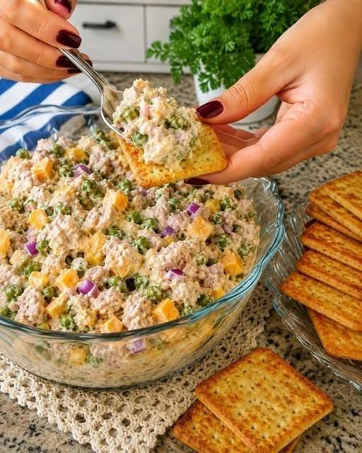Classic Tuna Cheese Pea Salad Dip