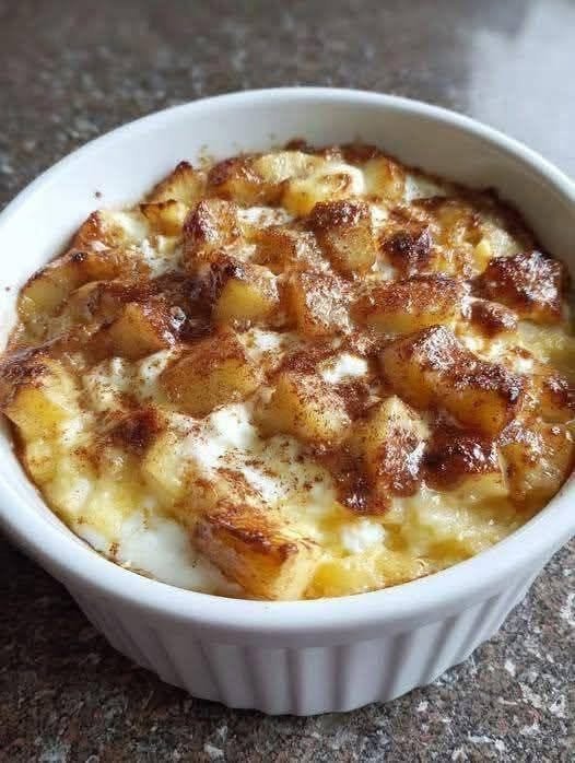 Baked Cinnamon Apple Cottage Cheese Bowl