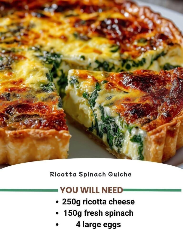 Ricotta Spinach Quiche (Complete Recipe)