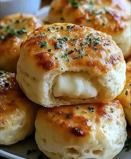 Easy Cheesy Garlic Biscuit Bombs with Mozzarella Cheese