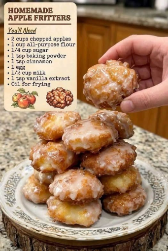 Homemade Glazed Apple Fritters