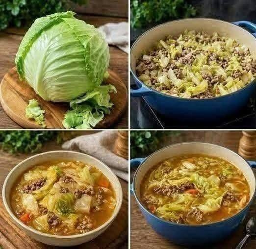Hearty Cabbage Hamburger Soup