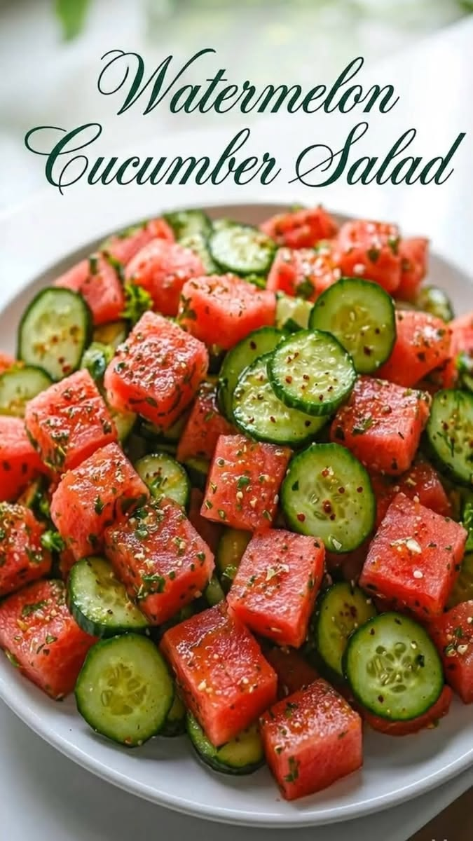 Watermelon Cucumber Salad