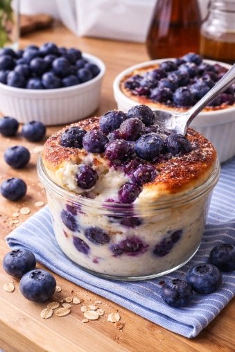 Baked Blueberry Cottage Cheese Breakfast Bowl