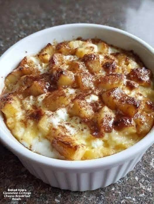 Baked Apple Cinnamon Cottage Cheese Breakfast Bowls