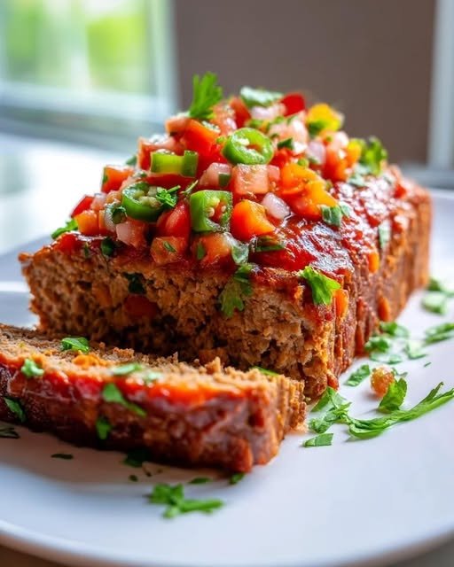 Low-Carb Salsa-Topped Meatloaf (Juicy & Flavor-Packed)