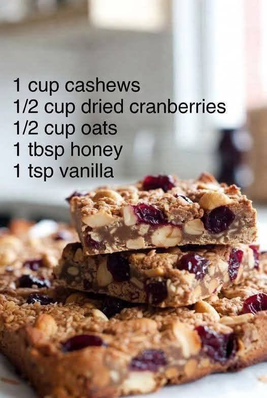 Cashew Cranberry Oat Bars (Full Detailed Recipe)
