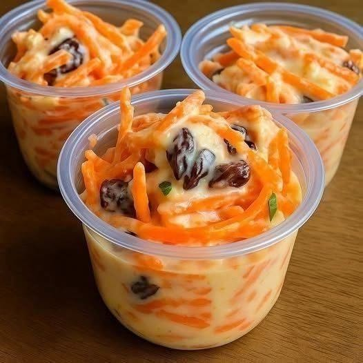 Creamy Carrot Raisin Salad Cups