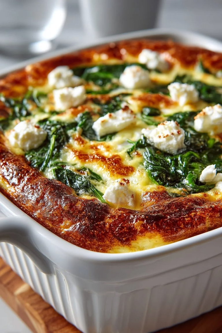 Spinach & Ricotta Cheese Soufflé Bake