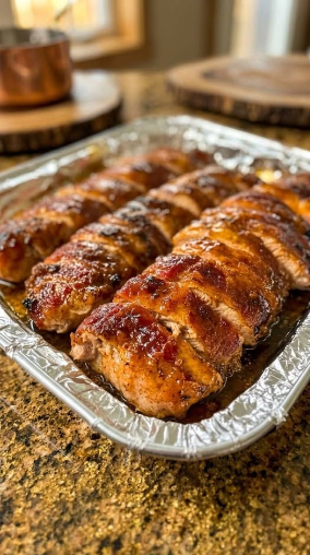 4-Ingredient Bacon-Wrapped BBQ Pork Tenderloin