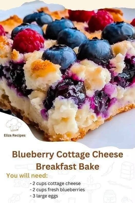 Blueberry Cottage Cheese Breakfast Bake