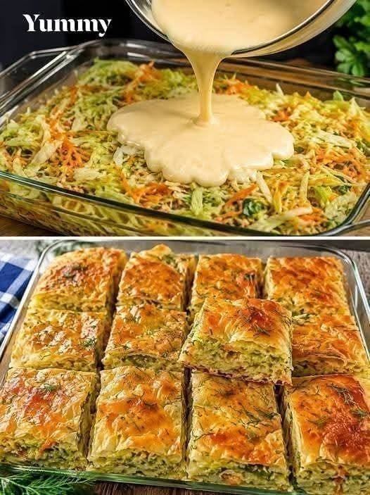 Crispy Cabbage & Cheese Phyllo Bake