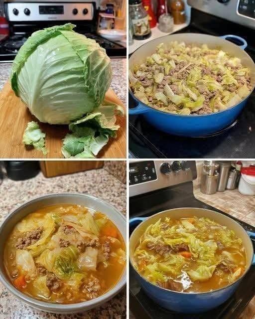 Hearty Cabbage & Ground Beef Soup