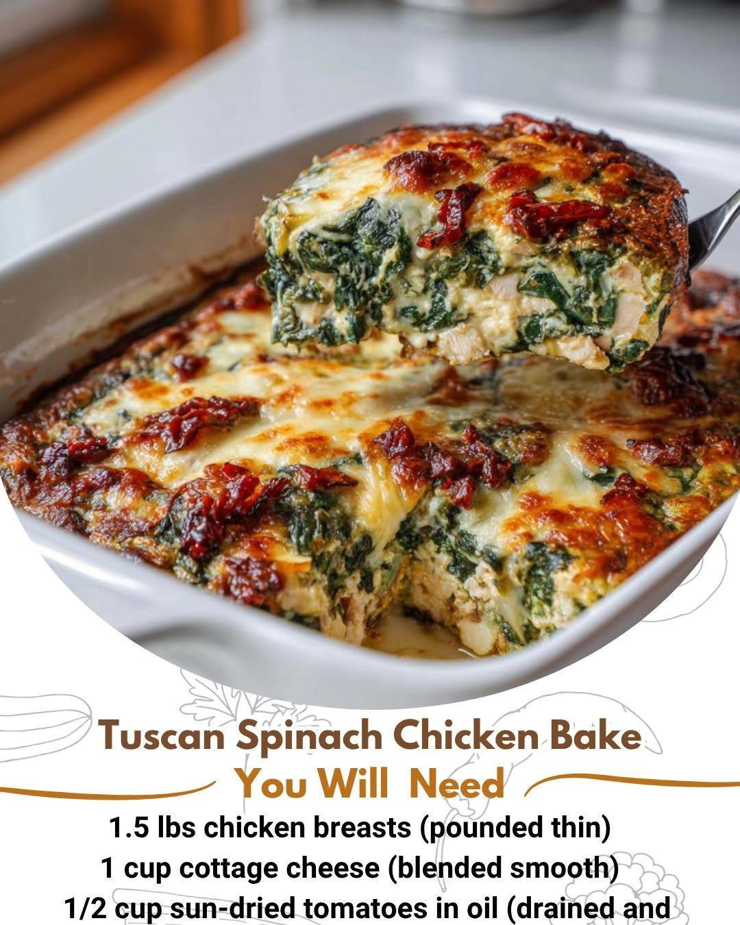 Tuscan Spinach Chicken Bake