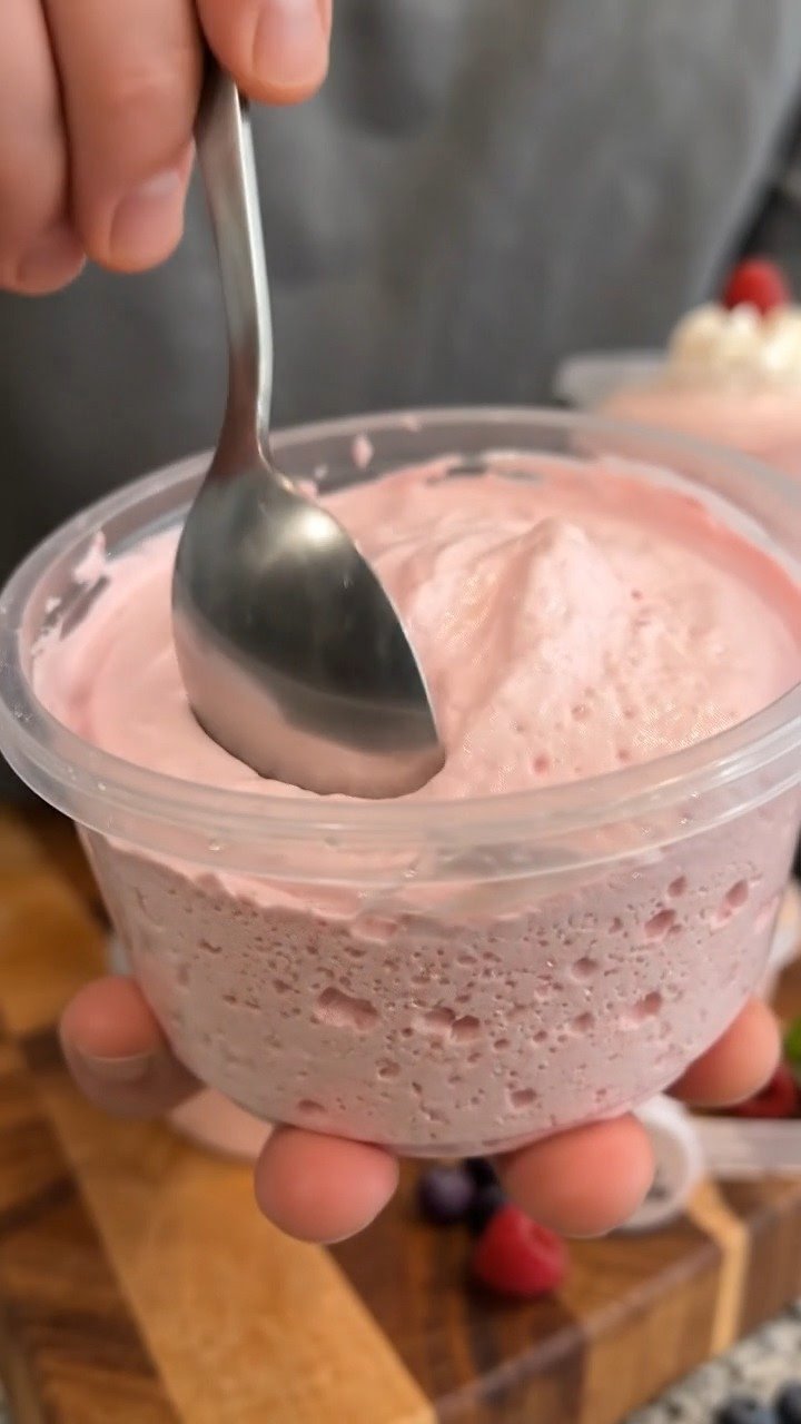 High-Protein Sugar-Free Strawberry Jello Mousse