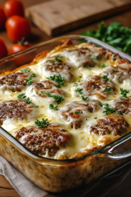 Cheesy Meatball Pasta Bake