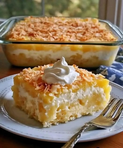 Pineapple Coconut Cream Dessert (Old-Fashioned Family Favorite)