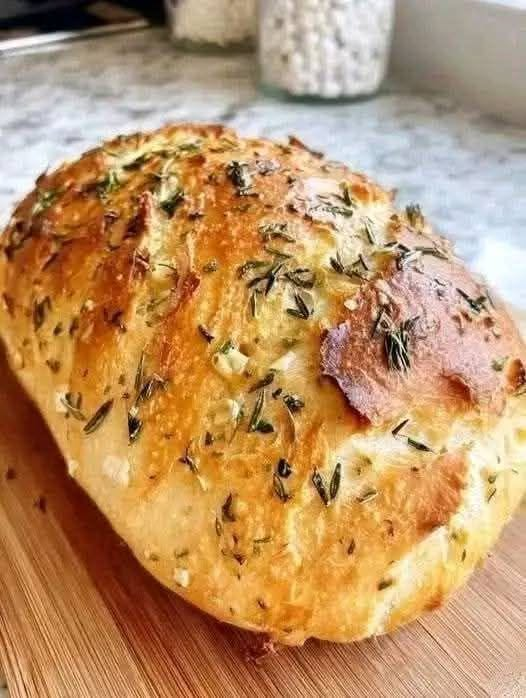 Rustic Garlic, Herb & Cheese Bread
