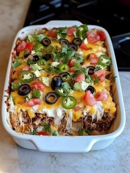 Cheesy Layered Taco Casserole
