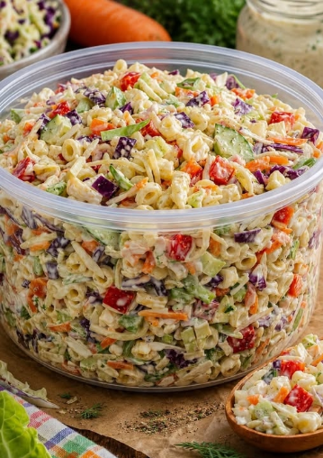 Creamy Coleslaw Pasta Salad