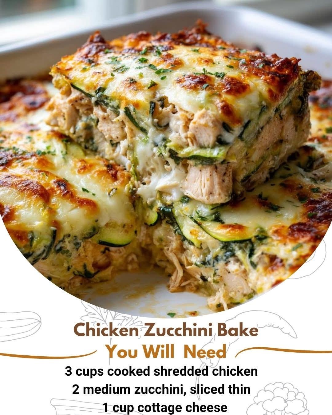 Chicken Zucchini Bake (High-Protein • Low-Carb • Family Friendly)