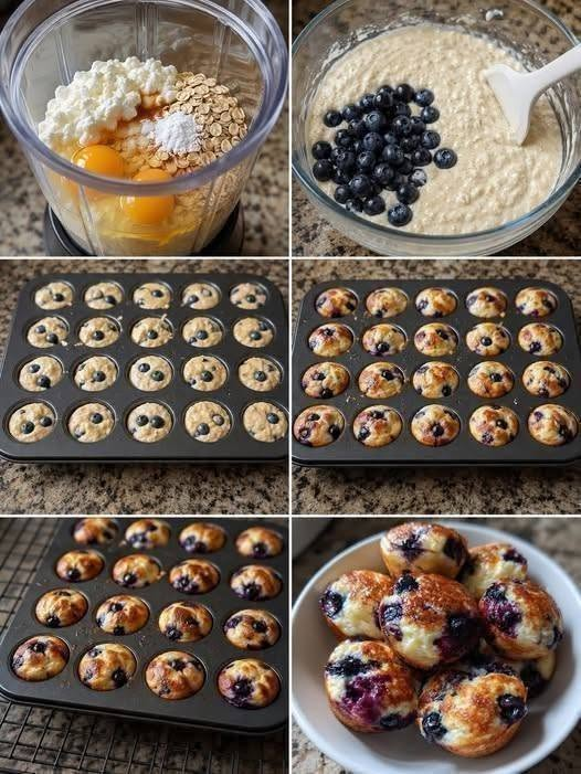 🫐 Blueberry Cottage Cheese Oat Mini Muffins