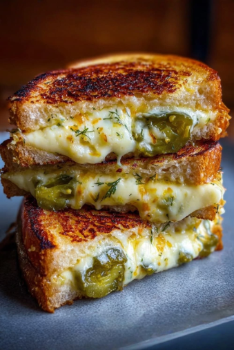 Dill Pickle Grilled Cheese Sandwich