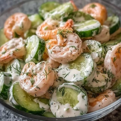 Creamy Cucumber & Shrimp Salad