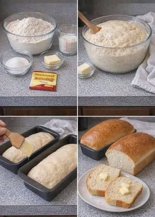 Soft Homemade White Bread — 2 Loaves