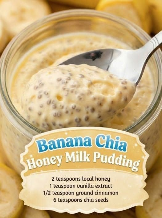 Banana Chia Honey Milk Pudding