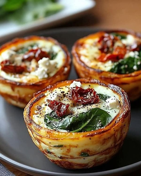 Spinach, Feta & Sun-Dried Tomato Egg Muffin Cups