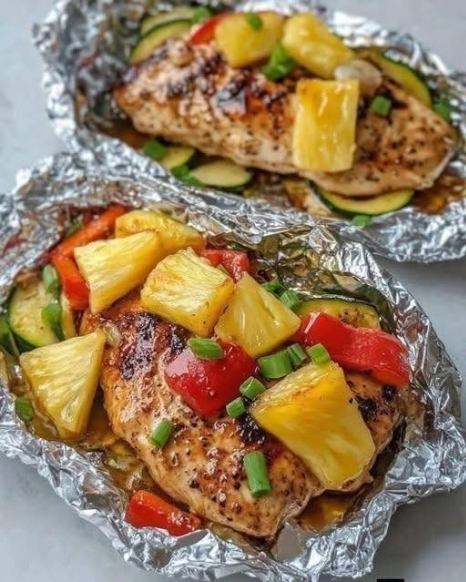 Teriyaki Chicken & Pineapple Foil Packets