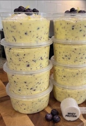 Lemon Blueberry Protein Cheesecake Cups