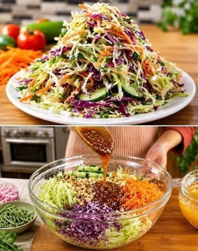Mediterranean Cabbage & Cucumber Salad