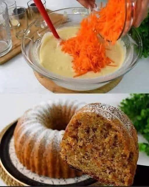 Carrot Bundt Cake with Nuts & Cream Cheese Glaze
