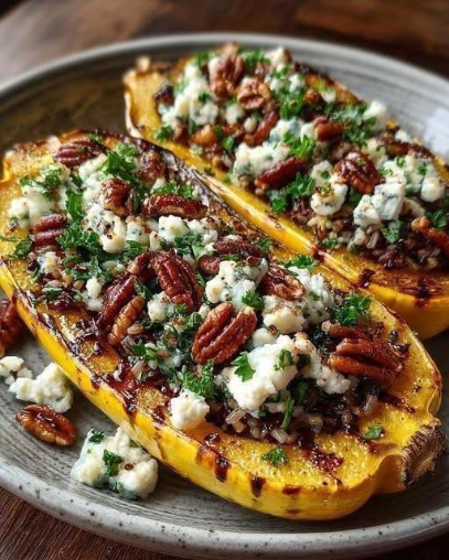 Roasted Butternut Squash with Pecans & Feta