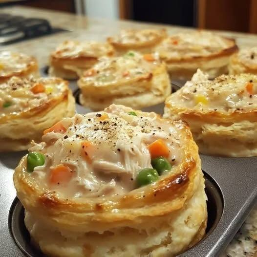 Chicken Pot Pie Biscuit Cups