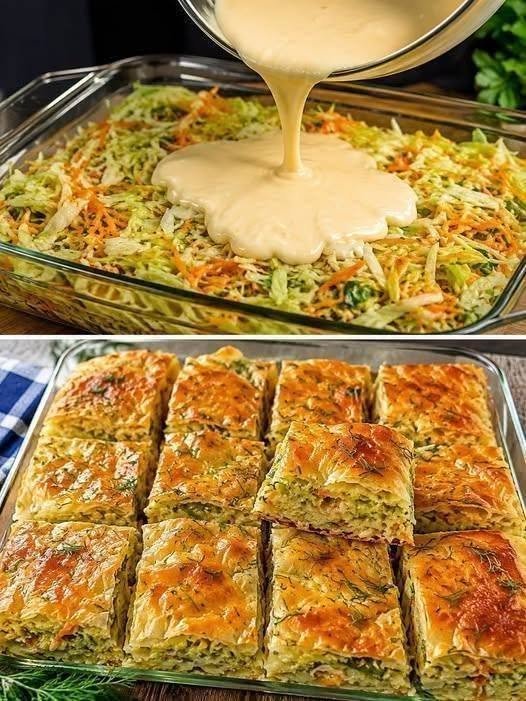 Savory Cabbage, Carrot & Cheese Bake