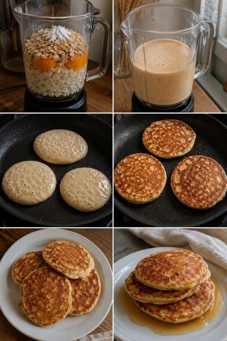 Cottage Cheese Oat Blender Pancakes