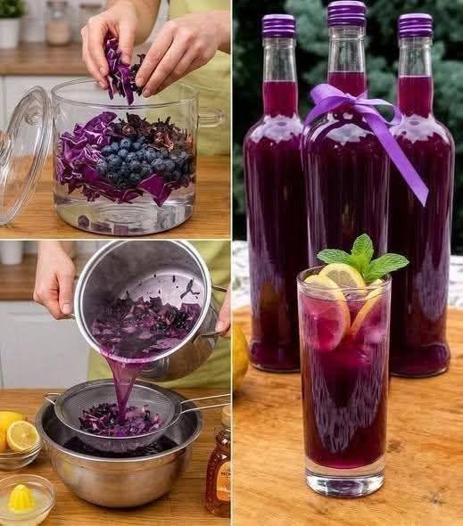Purple Cabbage & Blueberry Lemon Drink