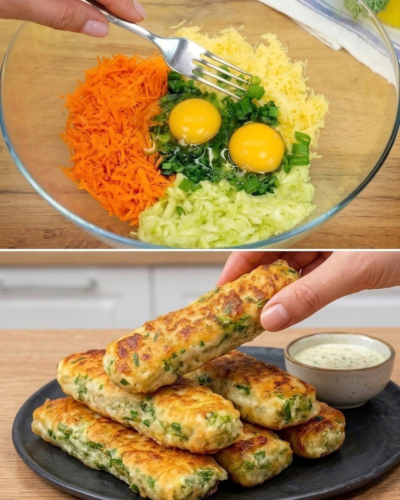 Crispy Zucchini, Carrot & Cheese Sticks
