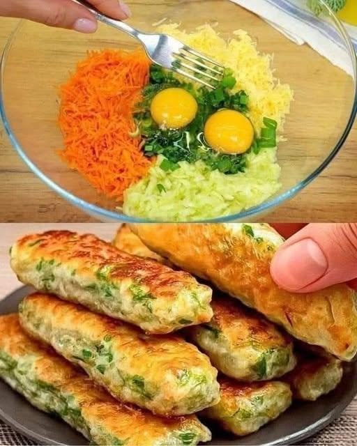 Crispy Zucchini, Carrot & Cheese Rolls