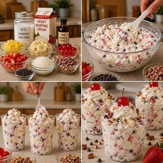 Keto Banana Split Strawberry Fluff