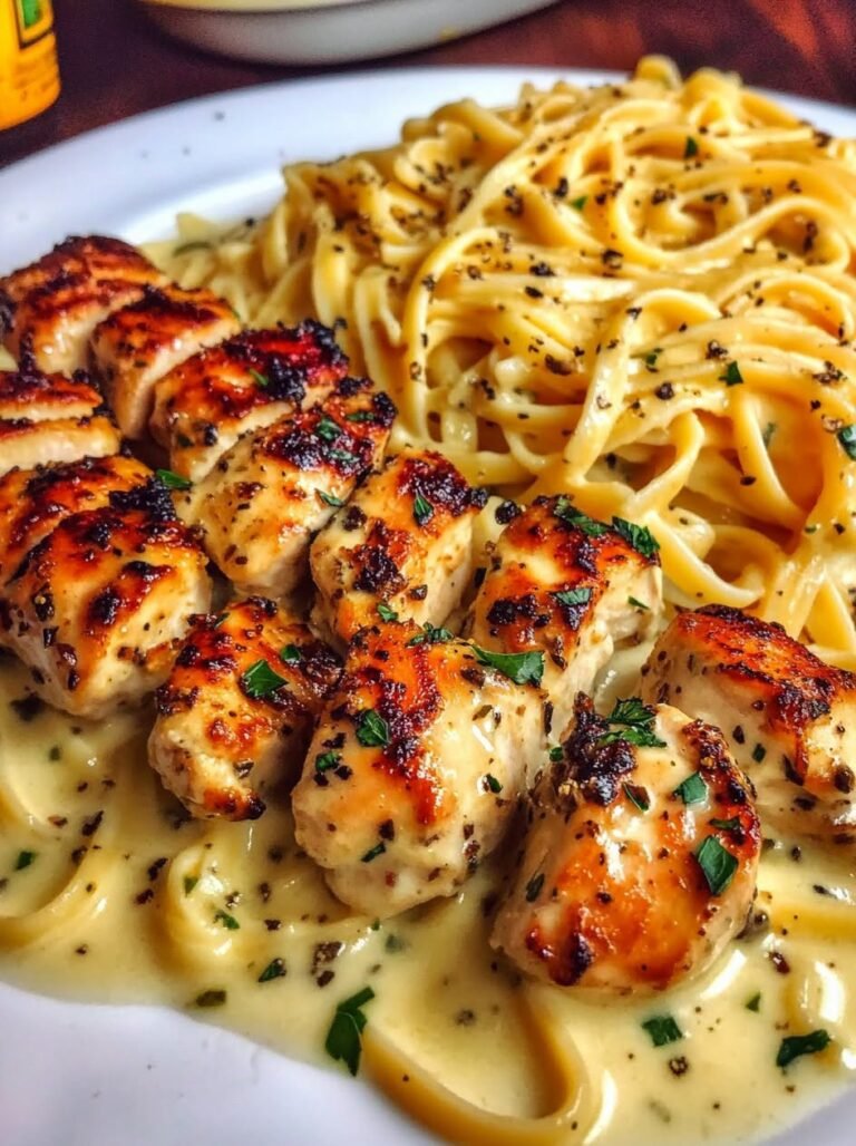 Golden Garlic Butter Chicken with Silky Parmesan Linguine