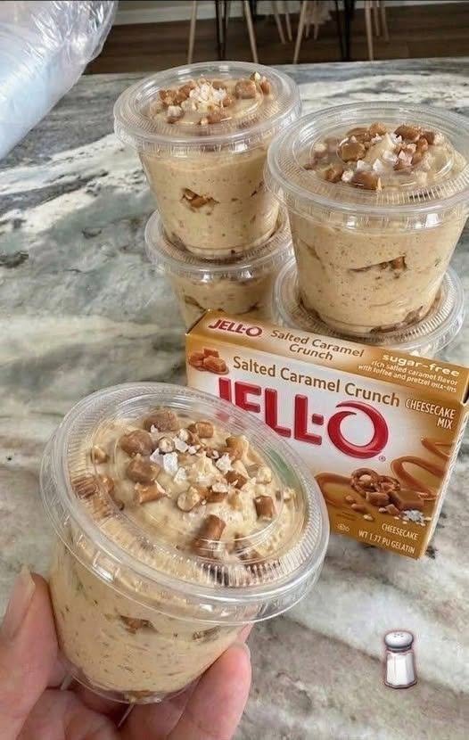 Salted Caramel Crunch Cheesecake Cups