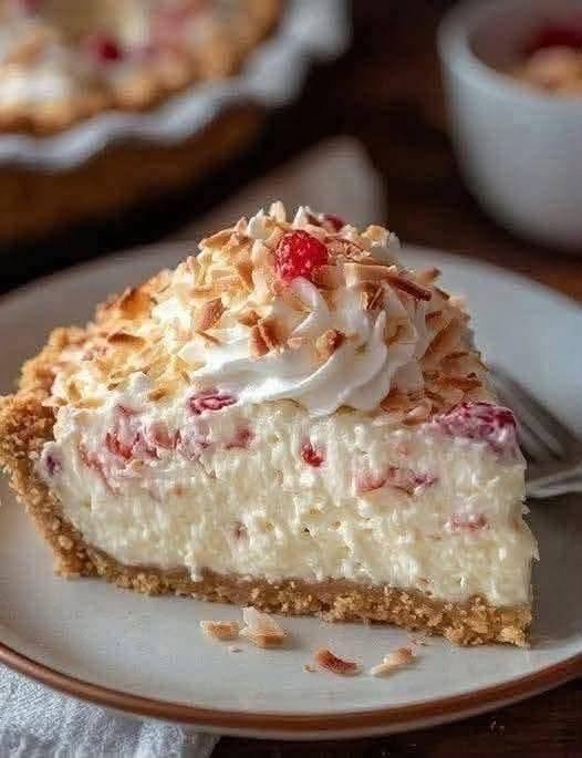 Raspberry Coconut Cream Cheesecake